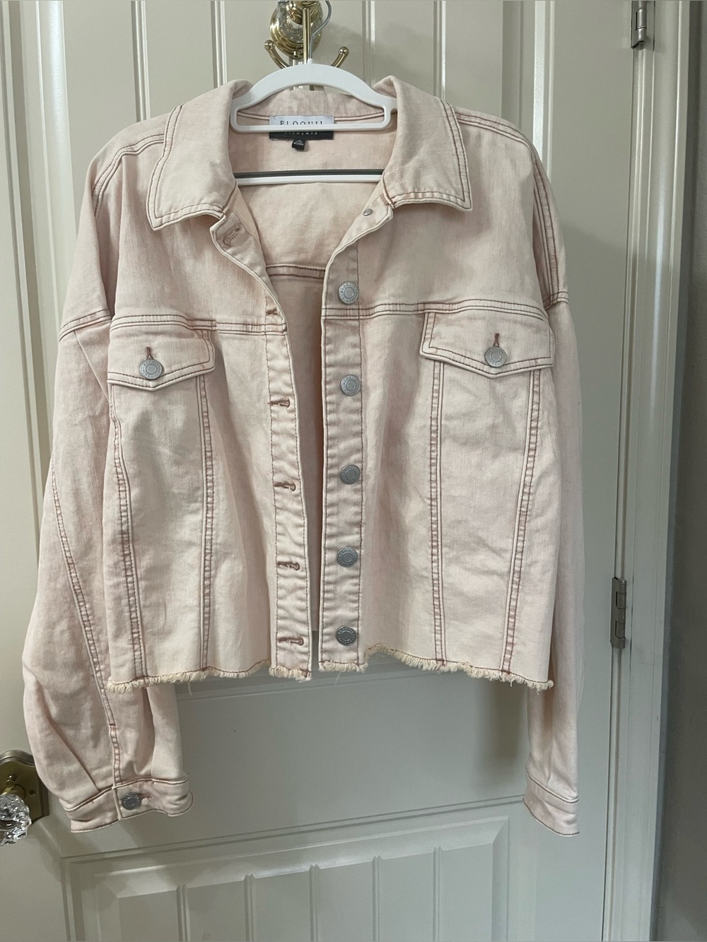 Eloquii Pale Pink Denim Jacket